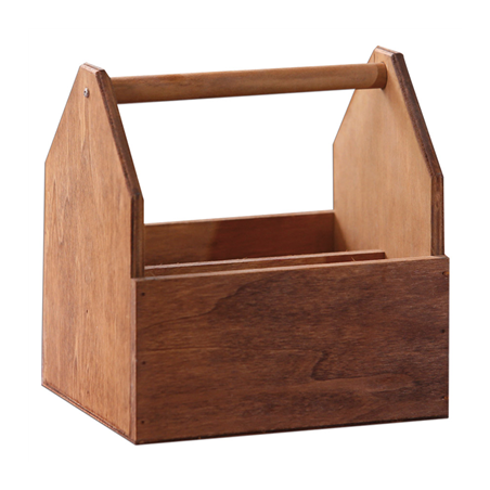 Image BOÎTES PRÉSENTATION AVEC ANSE  19x16x20 CM NATUREL BOIS (1 UNITÉ) #1