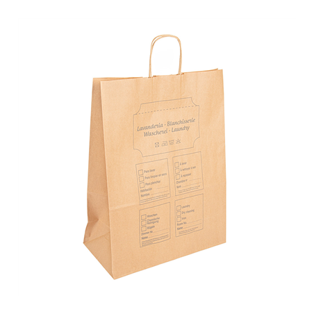 SACS SOS POUR BLANCHISSERIE  90 G/M2 32+16x43 CM NATUREL KRAFT (250 UNITÉ)