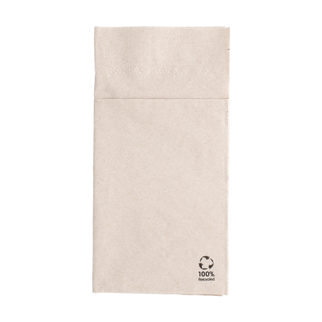 SERVIETTES KANGOUROU ECOLABEL 2 PLIS  18 G/M2 40x40 CM NATUREL OUATE RECYCLÉE (1000 UNITÉ)