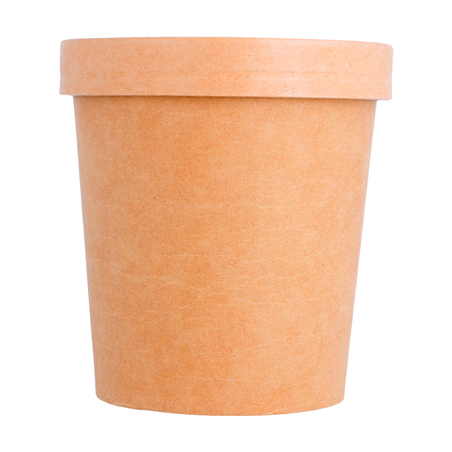 RÉCIPIENTS + COUVERCLES 480 ML - 16 oz 320 + 18 PE G/M2 Ø 9,8/7,5x10 CM NATUREL KRAFT (250 UNITÉ)