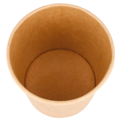 Image RÉCIPIENTS + COUVERCLES 480 ML - 16 oz 320 + 18 PE G/M2 Ø 9,8/7,5x10 CM NATUREL KRAFT (250 UNITÉ) #3