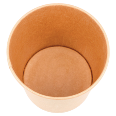 Image RÉCIPIENTS + COUVERCLES 780 ML - 26 oz 330 + 18 PE G/M2 Ø11,6/9,3x11 CM NATUREL KRAFT (250 UNITÉ) #3