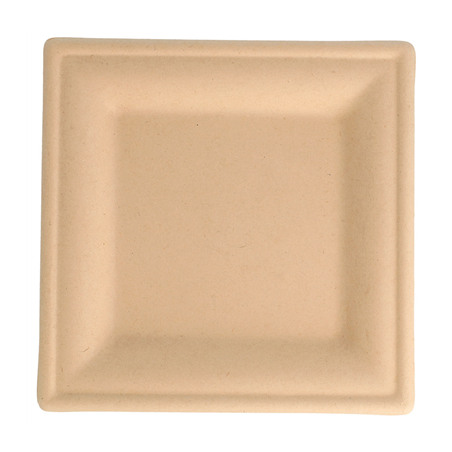 Image ASSIETTES CARRÉES 'BIONIC'  16x16x1 CM NATUREL BAGASSE (1000 UNITÉ) #1