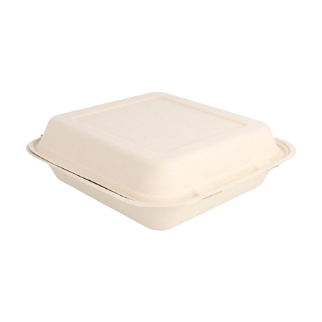 Image COQUILLES "M" 'BIONIC'  20x20x7,5 CM NATUREL BAGASSE (250 UNITÉ) #1