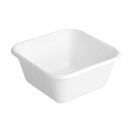 Image CONTENEURS 'BIONIC' 250 ML 9,5x9,5x4,3 CM BLANC BAGASSE (1000 UNITÉ) #1