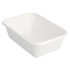 Image CONTENEURS 'BIONIC' 370 ML 13,5x9,6x4,2 CM BLANC BAGASSE (600 UNITÉ) #1