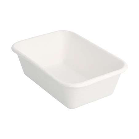 Image CONTENEURS 'BIONIC' 370 ML 13,5x9,6x4,2 CM BLANC BAGASSE (600 UNITÉ) #1