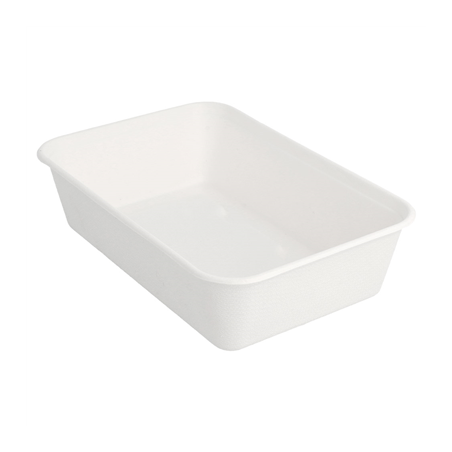 Image CONTENEURS 'BIONIC' 700 ML 17,5x12x4,5 CM BLANC BAGASSE (500 UNITÉ) #1