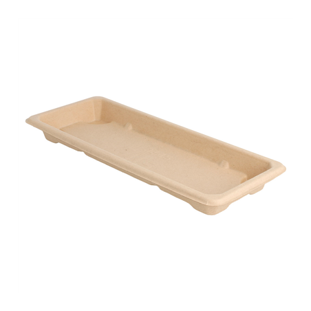 Image BOÎTES SUSHI 'BIONIC'  22x9x2 CM NATUREL BAGASSE (800 UNITÉ) #1