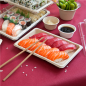 Image BOÎTES SUSHI 'BIONIC'  18,5x13x1,5 CM NATUREL BAGASSE (800 UNITÉ) #5