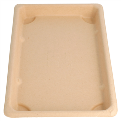 Image BOÎTES SUSHI 'BIONIC'  21,3x13,3x1,5 CM NATUREL BAGASSE (800 UNITÉ) #3