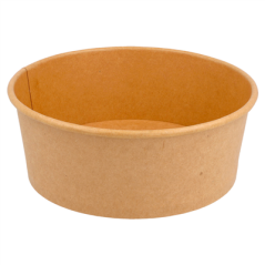 Image POTS SALADIERS 750 ML - 25 oz 300 + 18 PE G/M2 Ø 15/12,8x6 CM NATUREL KRAFT (300 UNITÉ) #1