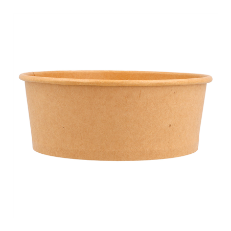 POTS SALADIERS 750 ML - 25 oz 300 + 18 PE G/M2 Ø 15/12,8x6 CM NATUREL KRAFT (300 UNITÉ)