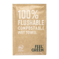 Image RINCE-DOIGTS FLUSHABLE KRAFT 'FEEL GREEN' 50 G/M2 6,8x10 CM BLANC CELLULOSE (1200 UNITÉ) #1