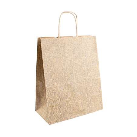 Image SACS SOS AVEC ANSES 'ARPILLERA' 80 G/M2 26+14x32 CM NATUREL KRAFT (250 UNITÉ) #1