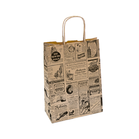 Image SACS SOS AVEC ANSES 'TIMES' 80 G/M2 26+14x32 CM NATUREL KRAFT (250 UNITÉ) #1