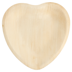 Image ASSIETTES "COEUR" 'ARECA' 16,5x16,5x2,5 CM NATUREL ARECA (200 UNITÉ) #1