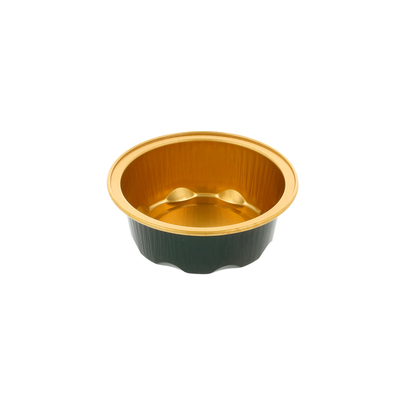 RÉCIPIENTS PÂTISSERIE 50 ML Ø7,1x2,5 CM OR/NOIR ALUMINIUM (100 UNITÉ)