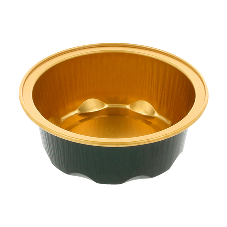 Image RÉCIPIENTS PÂTISSERIE 50 ML Ø7,1x2,5 CM OR/NOIR ALUMINIUM (100 UNITÉ) #1