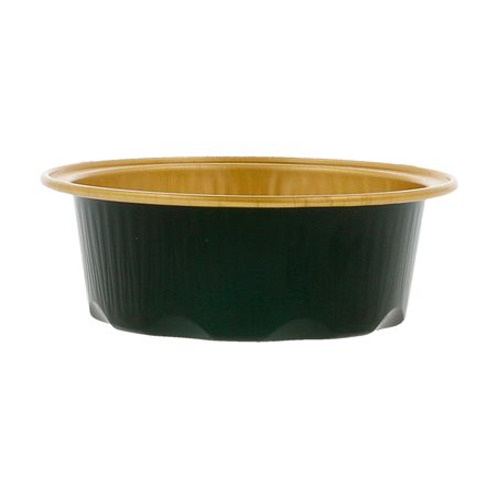 RÉCIPIENTS PÂTISSERIE 50 ML Ø7,1x2,5 CM OR/NOIR ALUMINIUM (100 UNITÉ)