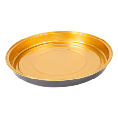 Image RÉCIPIENTS PÂTISSERIE 900 ML Ø24,2x2,7 CM OR/NOIR ALUMINIUM (50 UNITÉ) #1