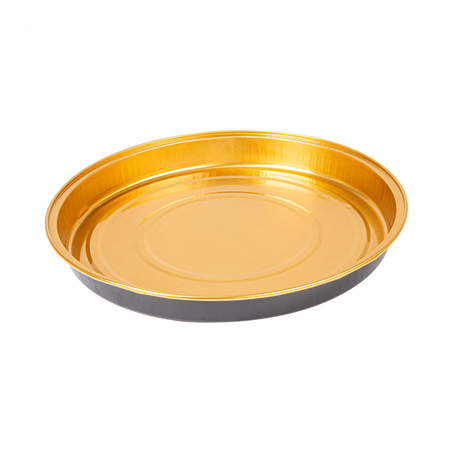 Image RÉCIPIENTS PÂTISSERIE 900 ML Ø24,2x2,7 CM OR/NOIR ALUMINIUM (50 UNITÉ) #1