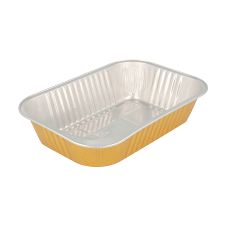 Image RÉCIPIENTS PÂTISSERIE 620 ML 18,8x12,8x4,5 CM ARGENT/OR ALUMINIUM (100 UNITÉ) #1