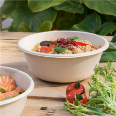 SALADIERS 'BIONIC' 350 ML Ø 13,5x4,6 CM NATUREL BAGASSE (900 UNITÉ)