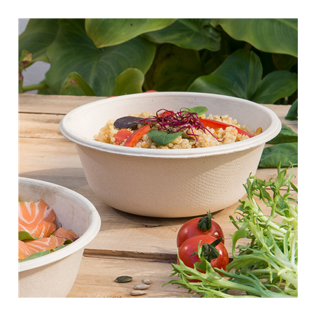 SALADIERS 'BIONIC' 350 ML Ø 13,5x4,6 CM NATUREL BAGASSE (900 UNITÉ)