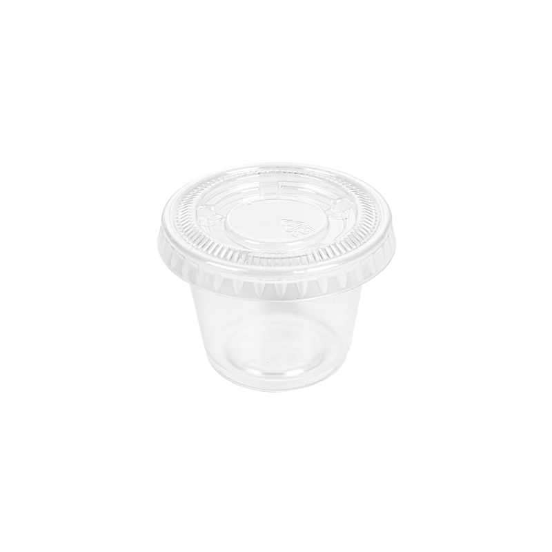 50 PETITS POTS + 50 COUVERCLES 30 ML Ø4,5x3,3 CM TRANSPARENT PP (24 UNITÉ)