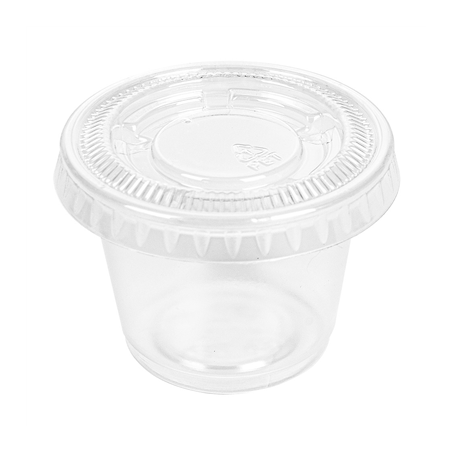 Image 50 PETITS POTS + 50 COUVERCLES 30 ML Ø4,5x3,3 CM TRANSPARENT PP (24 UNITÉ) #1