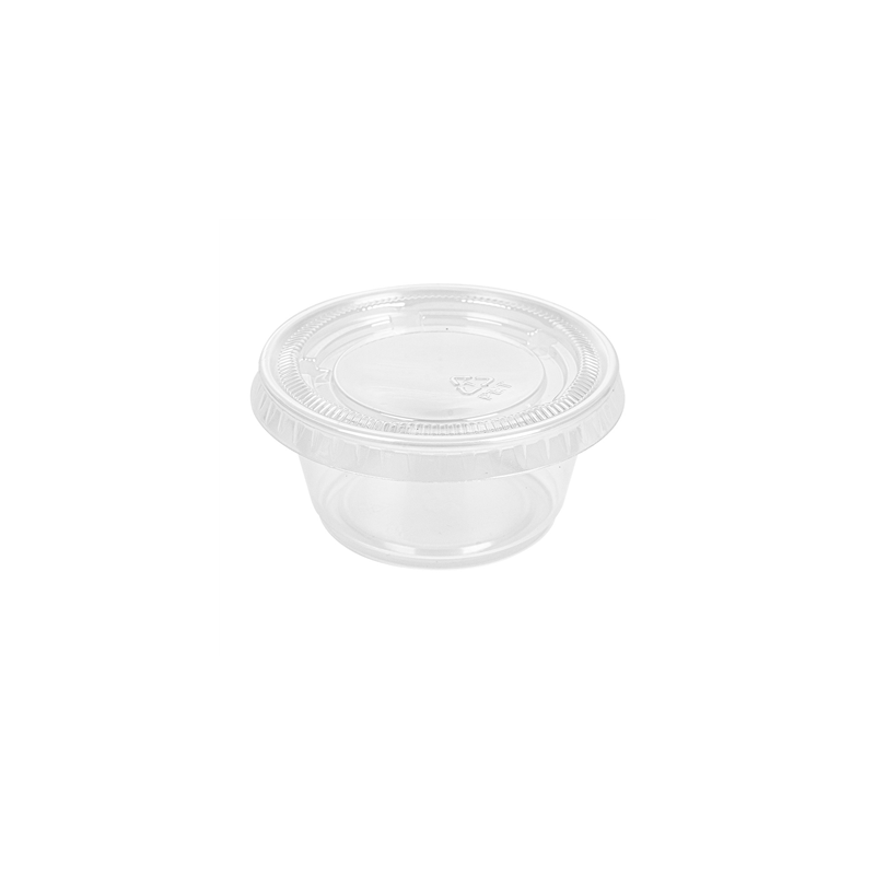 50 PETITS POTS + 50 COUVERCLES 60 ML Ø6,2x3,2 CM TRANSPARENT PP (24 UNITÉ)