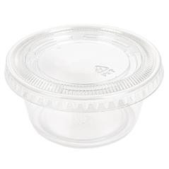 Image 50 PETITS POTS + 50 COUVERCLES 100 ML Ø7,4x3,5 CM TRANSPARENT PP (24 UNITÉ) #1