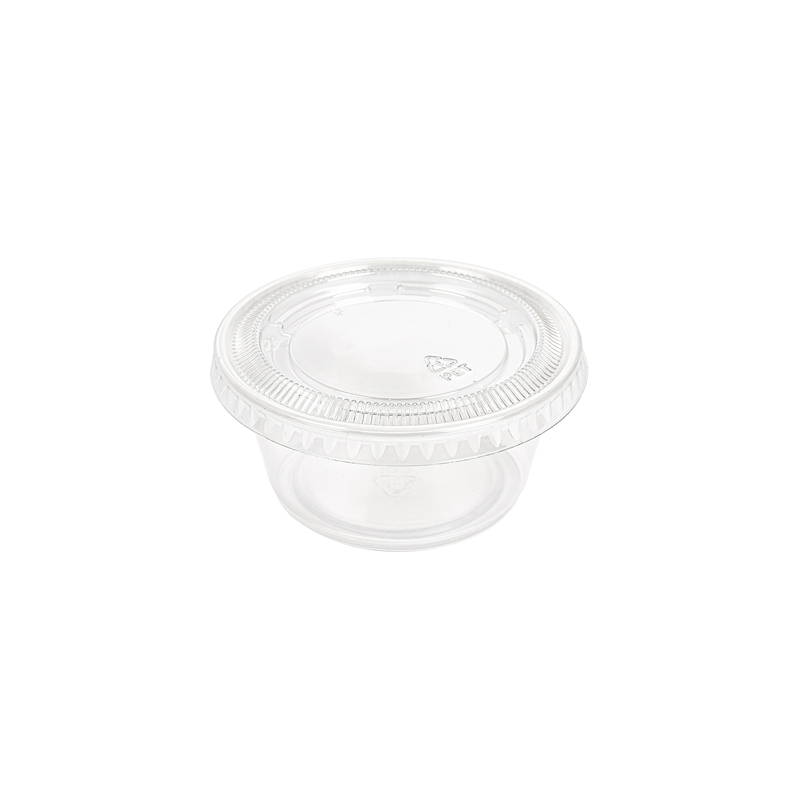 50 PETITS POTS + 50 COUVERCLES 100 ML Ø7,4x3,5 CM TRANSPARENT PP (24 UNITÉ)