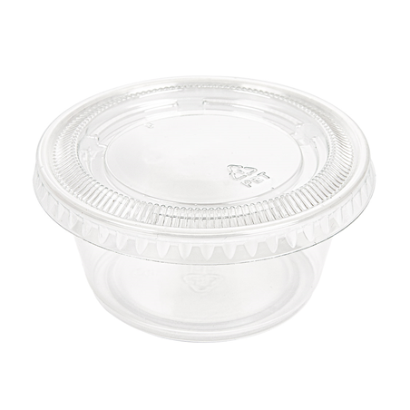 Image 50 PETITS POTS + 50 COUVERCLES 100 ML Ø7,4x3,5 CM TRANSPARENT PP (24 UNITÉ) #1