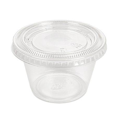 Image 50 PETITS POTS + 50 COUVERCLES 120 ML Ø7,4x4,6 CM TRANSPARENT PP (24 UNITÉ) #1