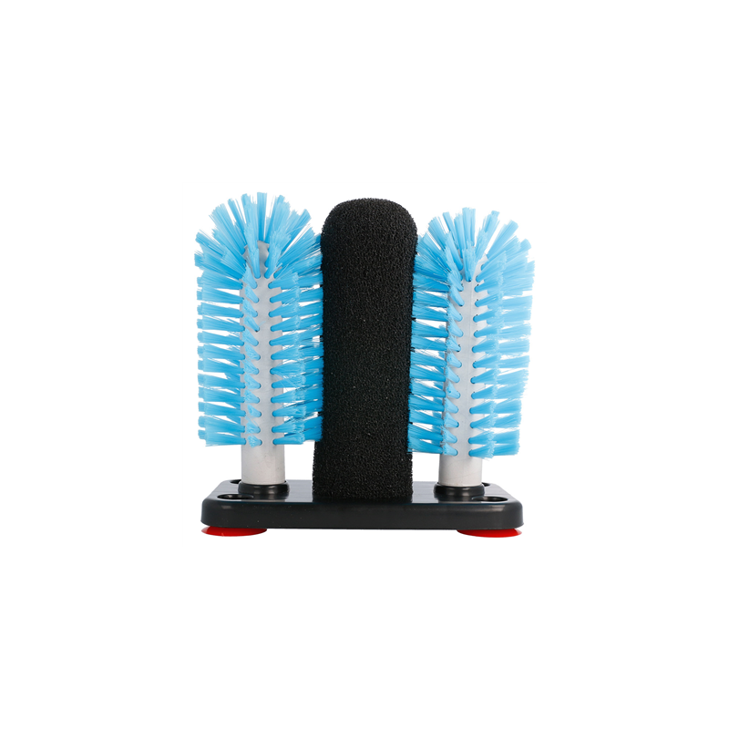 LAVE-VERRES 1 ÉPONGE + 2 BROSSES  10x18,7x19,5 CM ASSORTI LDPE (1 UNITÉ)