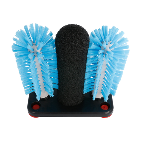 LAVE-VERRES 1 ÉPONGE + 2 BROSSES  10x18,7x19,5 CM ASSORTI LDPE (1 UNITÉ)