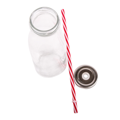 Image BOUTEILLE + COUVERCLE + PAILLE 'WAKI GLASS' 440 ML Ø 6,8x19 CM TRANSPARENT VERRE (48 UNITÉ) #3