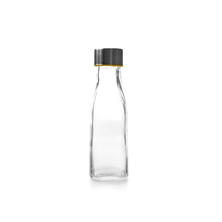 Image BOUTEILLE + BOUCHON ACIER 'WAKI GLASS' 300 ML Ø 5,8x16,6 CM TRANSPARENT VERRE (48 UNITÉ) #1