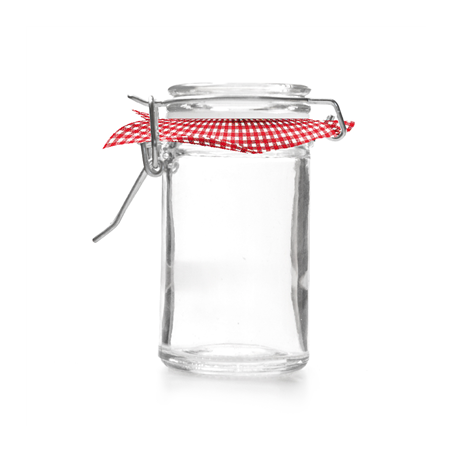 Image POT FERMETURE CLIP + PAPIER VICHY 'WAKI GLASS' 70 ML Ø 4,5x8,6 CM TRANSPARENT VERRE (96 UNITÉ) #1