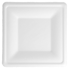 Image ASSIETTES CARRÉES 'BIONIC'  16x16x1,5 CM BLANC BAGASSE (500 UNITÉ) #1