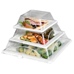 Image COUVERCLES POUR RÉFÉRENCE 215.94 'BIONIC'  27x27x5 CM TRANSPARENT PET (150 UNITÉ) #1