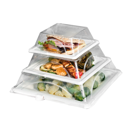 Image COUVERCLES POUR RÉFÉRENCE 215.94 'BIONIC'  27x27x5 CM TRANSPARENT PET (150 UNITÉ) #1