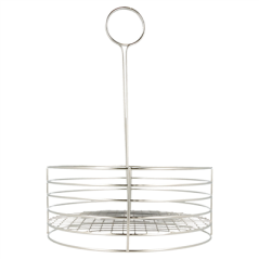 BASKET ROND  Ø 22x30,5 CM ARGENTE INOX (1 UNITÉ)