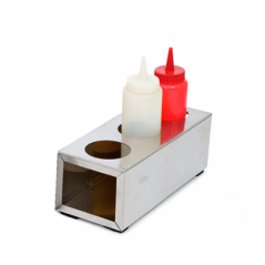 Image PORTE 3 POIRES À SAUCES 360/ 720 ML  28x10x8 CM ARGENTE INOX (1 UNITÉ) #4