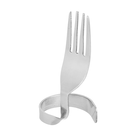 Image SUPPORTS ÉTIQUETTES DE TABLE "FOURCHETTE"  10 (h) CM ARGENTE INOX (12 UNITÉ) #1