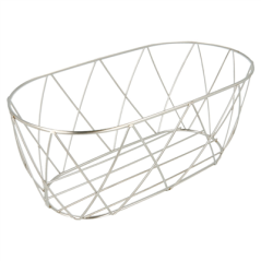 Image BASKET STYLE TOSCANE  25,5x12,7x10,2 CM ARGENTE INOX (12 UNITÉ) #1