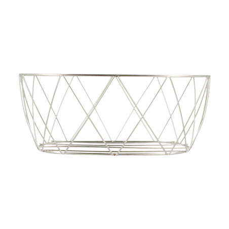 BASKET STYLE TOSCANE  25,5x12,7x10,2 CM ARGENTE INOX (12 UNITÉ)