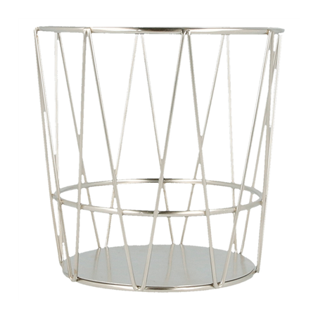 BASKET GRISINES 'ARTINOX'  Ø 11,5x11,5 CM ARGENTE INOX (24 UNITÉ)